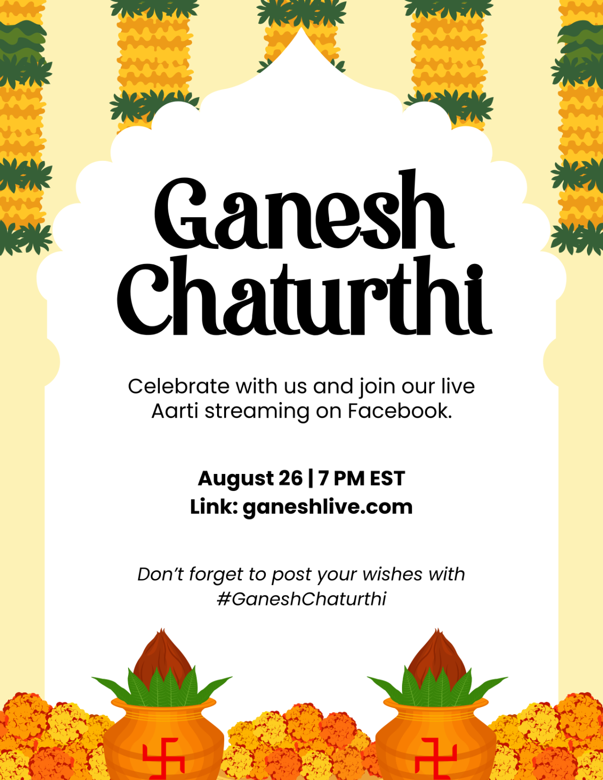 Ganesh Chaturthi Social Media Flyer Template to Download