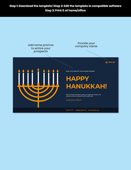 Free Hanukkah Facebook Post Template to Edit Online