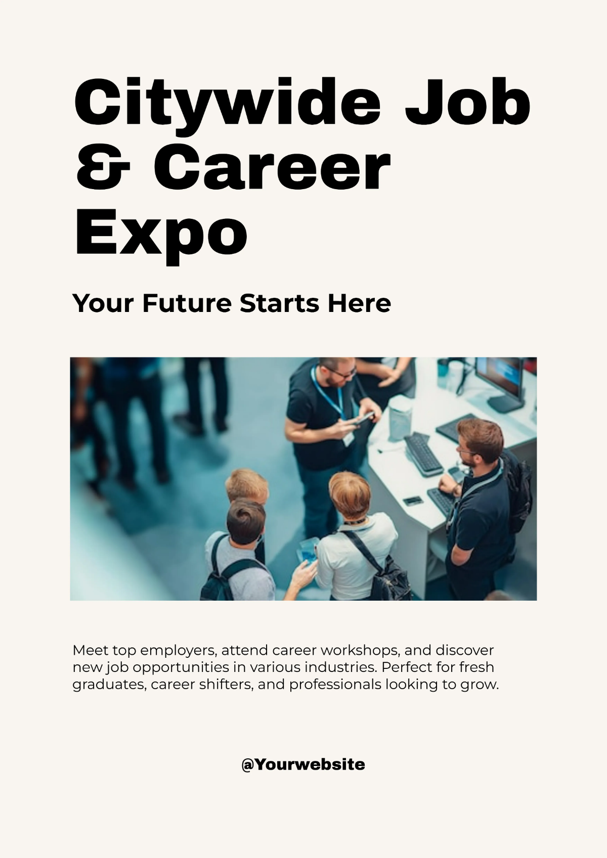 Free Citywide Job & Career Expo Poster Template to Edit Online