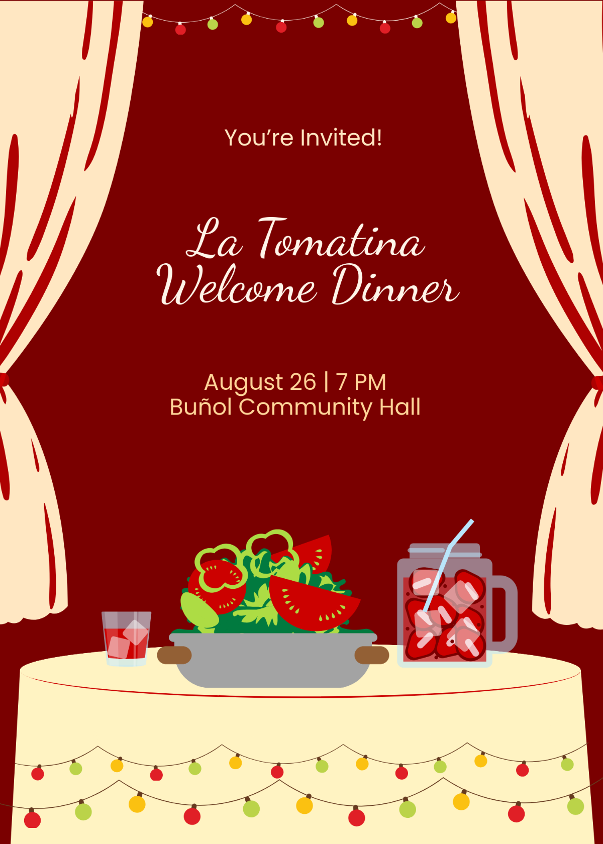 Free La Tomatina Invitation Template to Edit Online