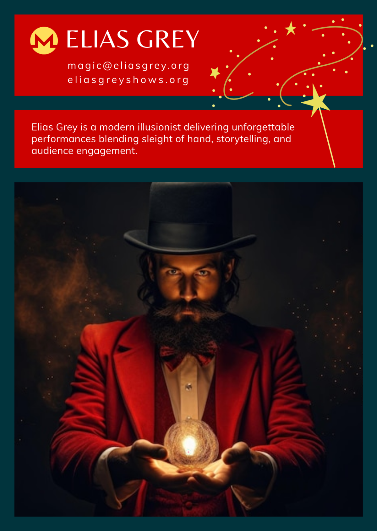 Free Magician Press Kit (EPK) Template to Edit Online