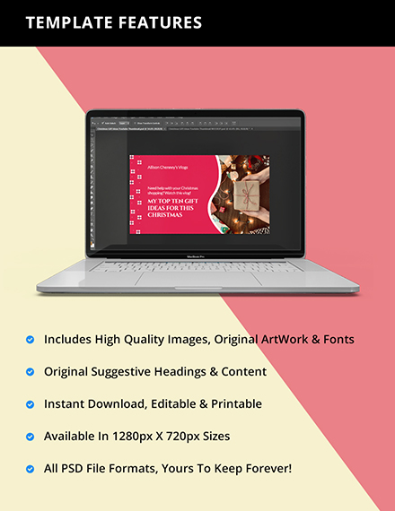 Free Christmas Gift Ideas Youtube Thumbnail Template to Edit Online