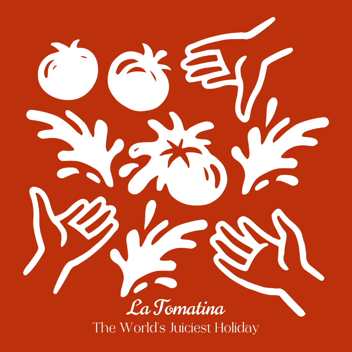 Free White La Tomatina Illustration Template to Edit Online