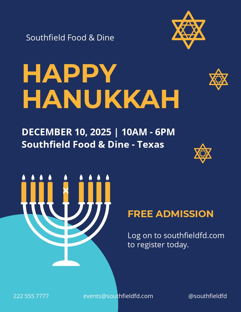 Hanukkah Flyer Template [Free PDF] - Word