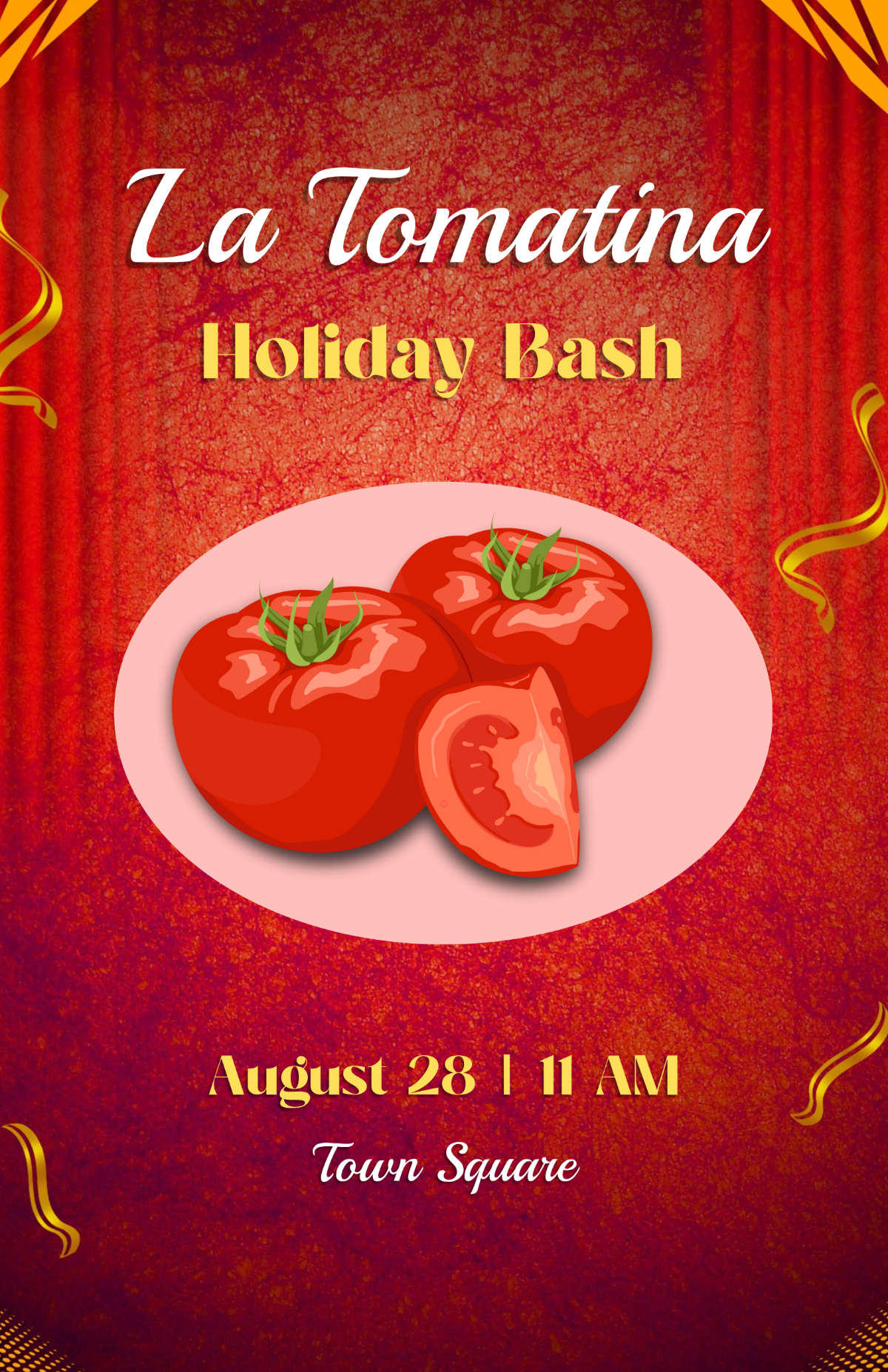 Free Colorful La Tomatina Holiday Template to Edit Online
