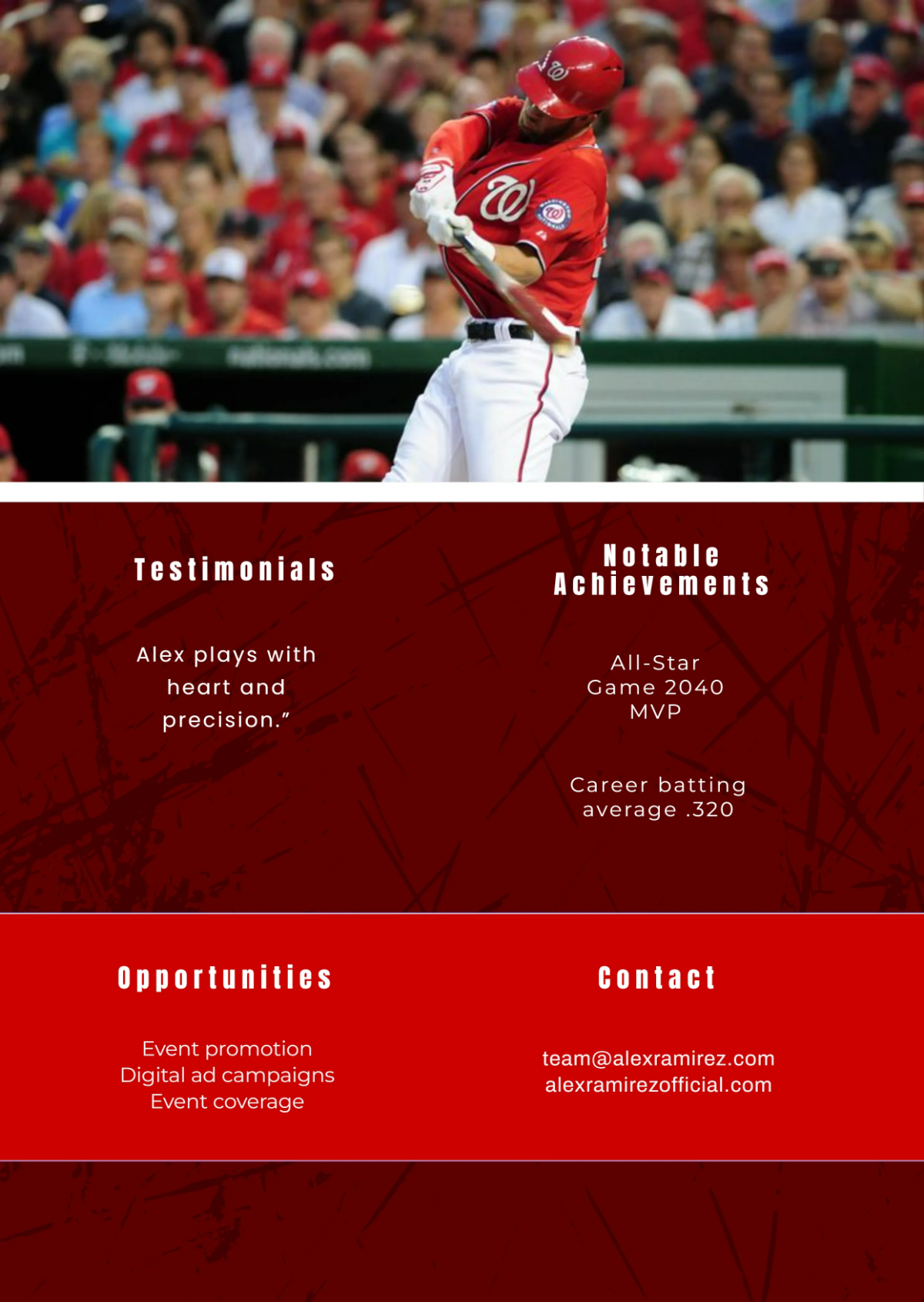Free Baseball Player Press Kit Template to Edit Online