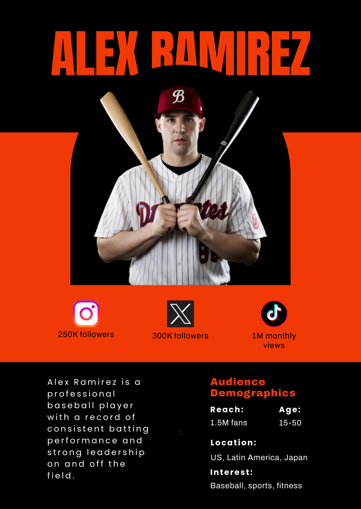 Free Baseball Player Press Kit Template to Edit Online
