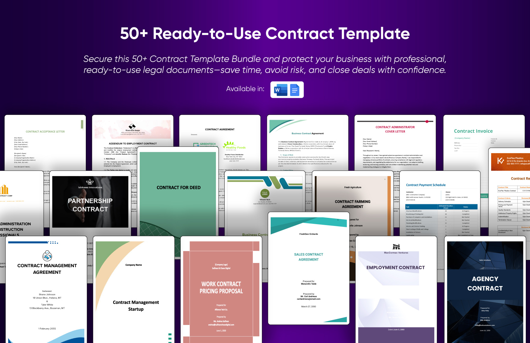 50+ Ready-to-Use Contract Template Bundle
