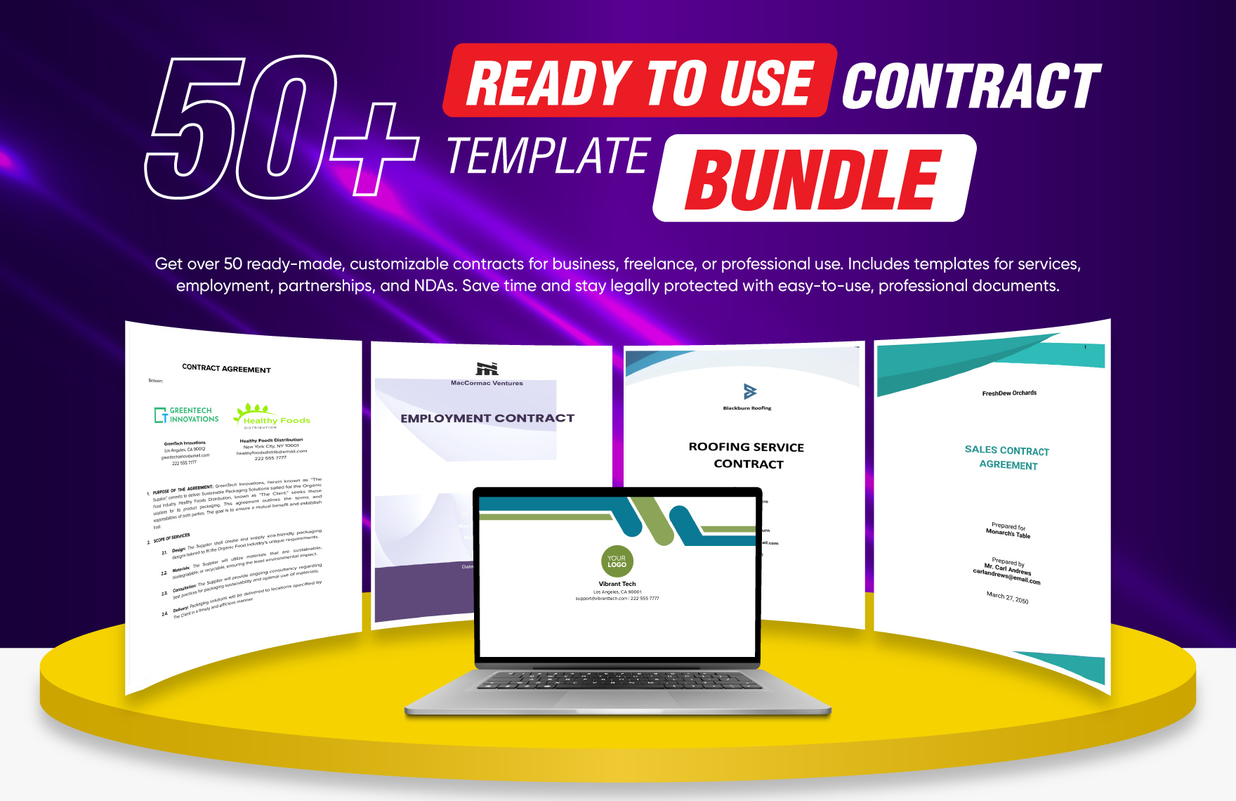 50+ Ready-to-Use Contract Template Bundle to Download
