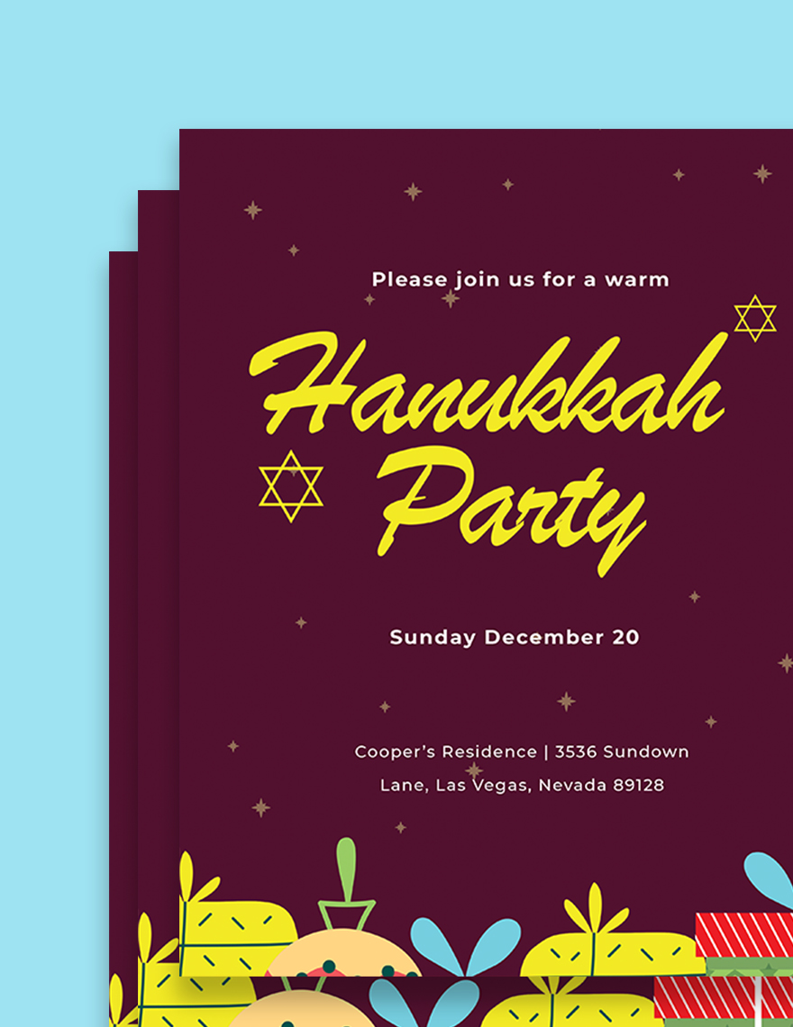 Hanukkah Party Flyer Template