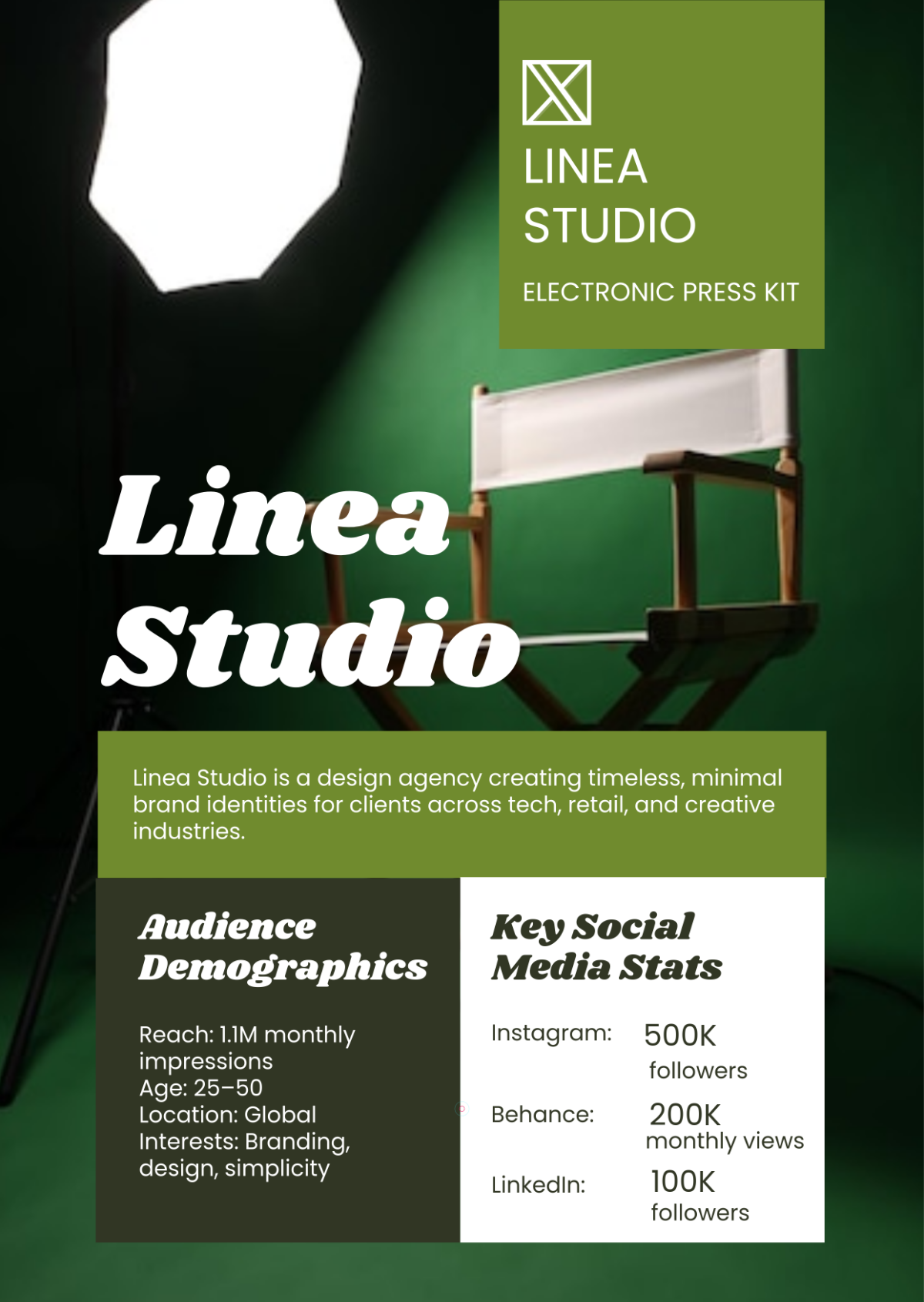 Free Minimalist Press Kit (EPK) Template to Edit Online