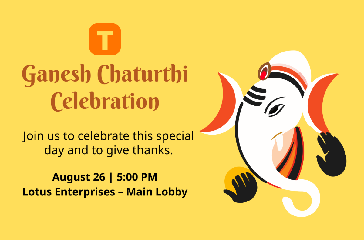 Free Professional Ganesh Chaturthi Banner Template to Edit Online