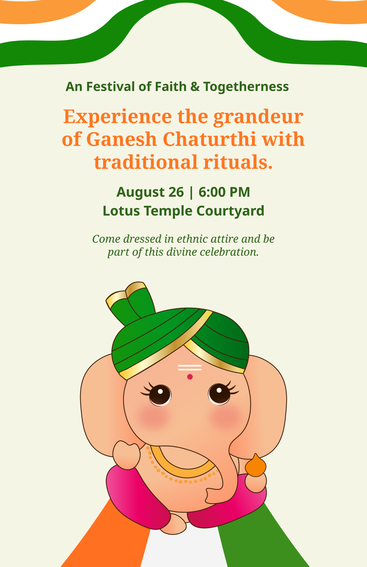 Free Indian Ganesh Chaturthi Template to Edit Online