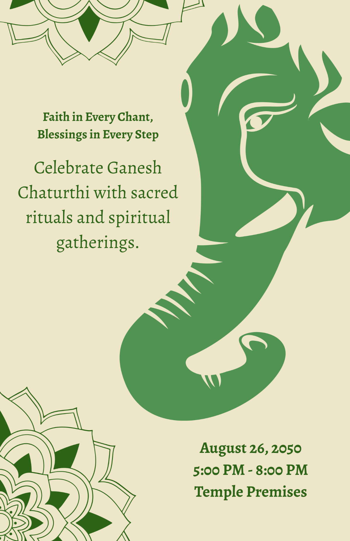 Free Religious Ganesh Chaturthi Template to Edit Online