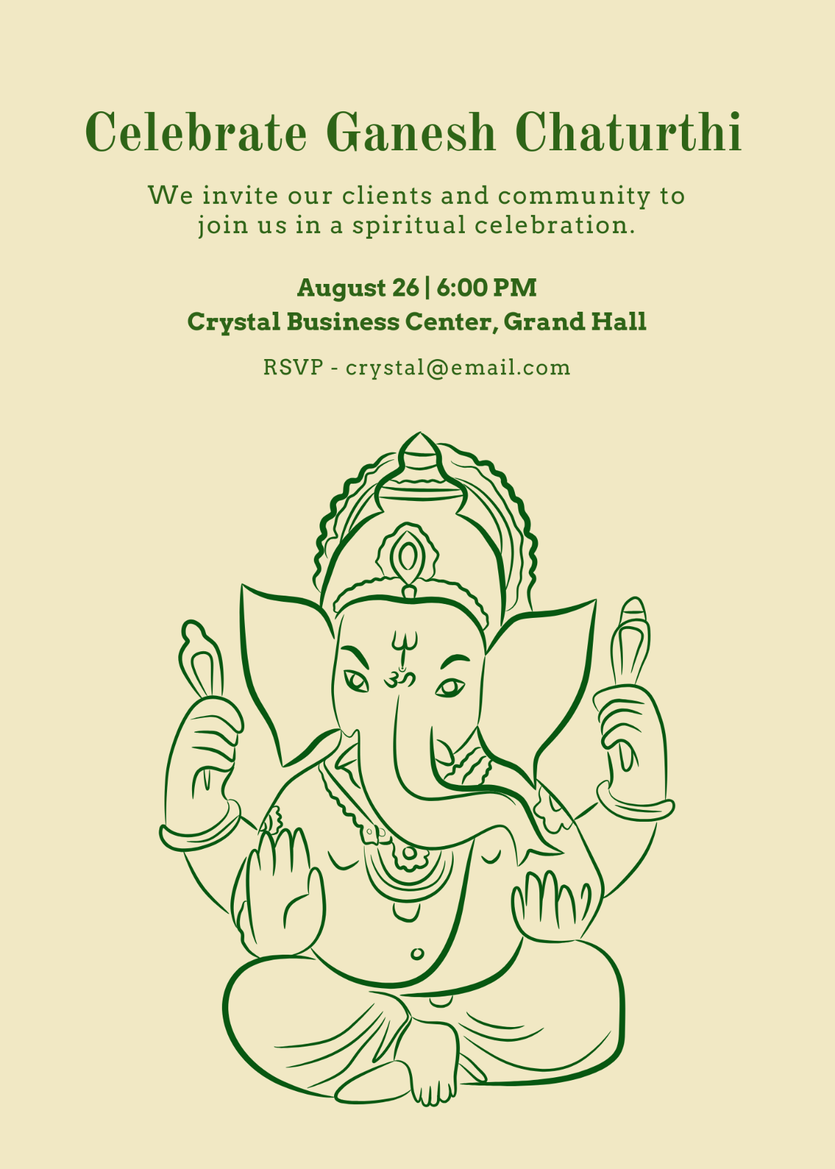 Free Commercial Ganesh Chaturthi Template to Edit Online