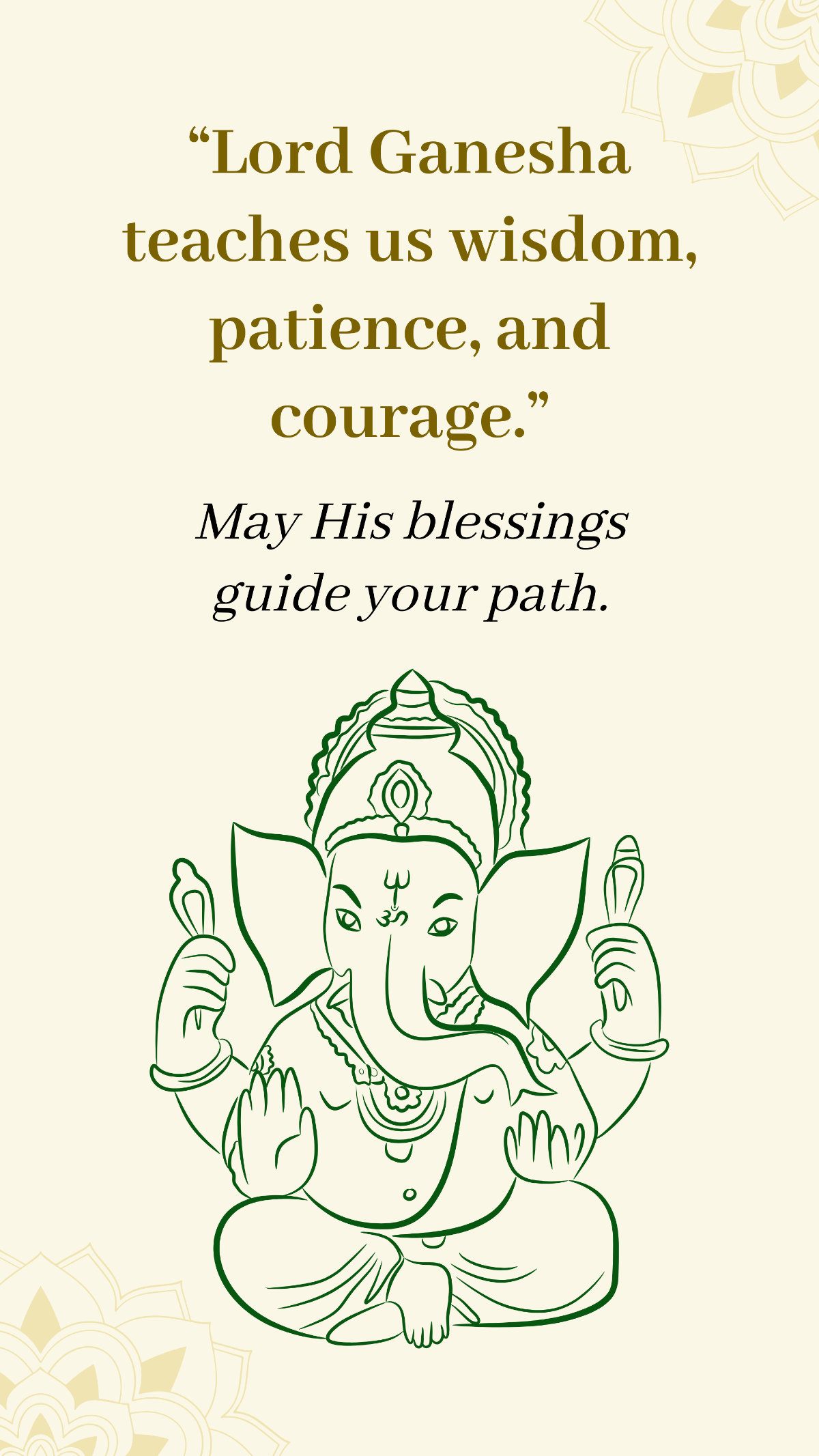 Free Motivational Ganesh Chaturthi Quote Template to Edit Online