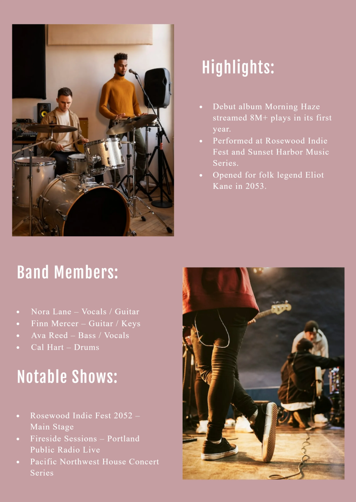 Free Simple Indie Press Kit (EPK) Template to Edit Online