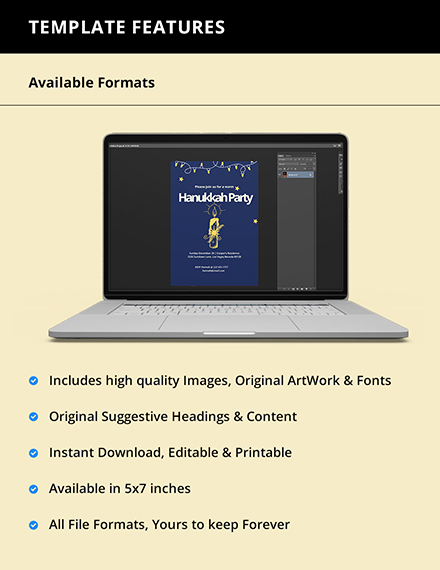 Free Hanukkah Invitation Template to Edit Online