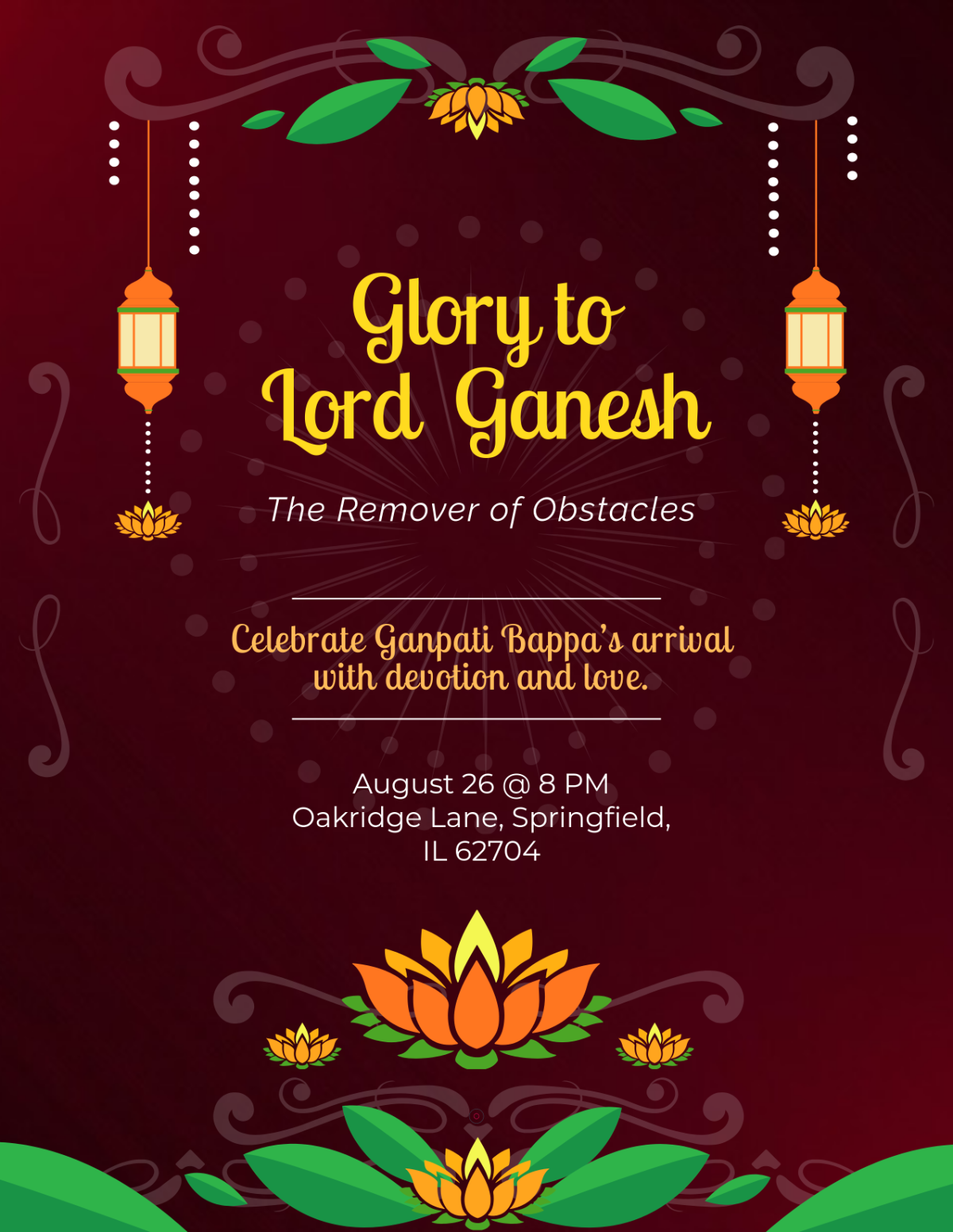 Free Colorful Ganesh Chaturthi Ganpati Template to Edit Online