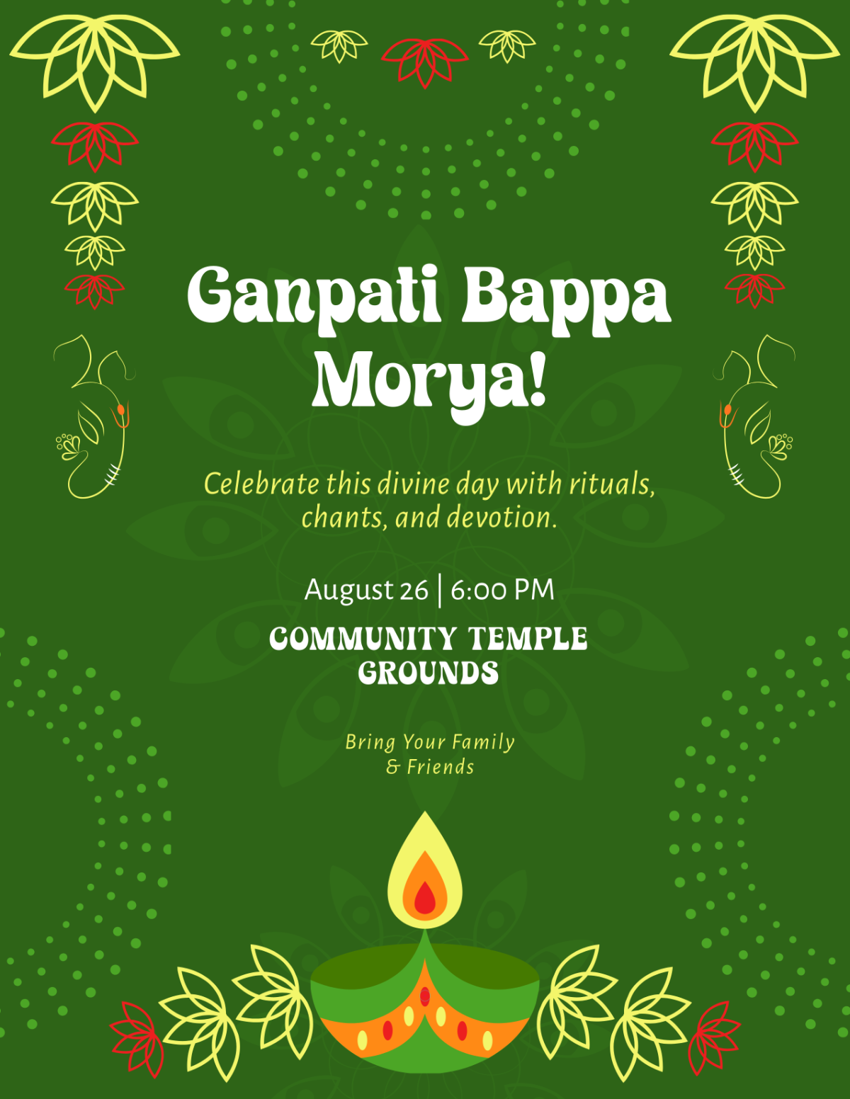 Free Hindi Ganesh Chaturthi Template to Edit Online
