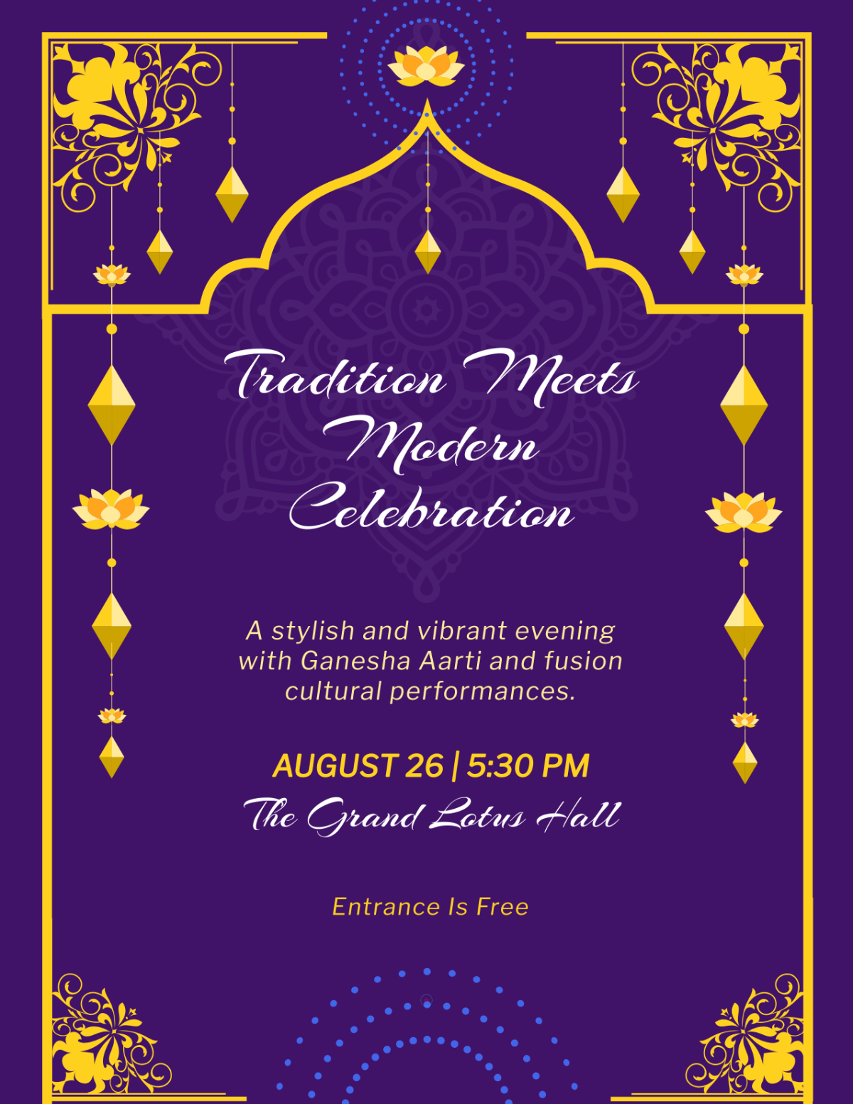 Free Modern Ganesh Chaturthi Flyer Template to Edit Online