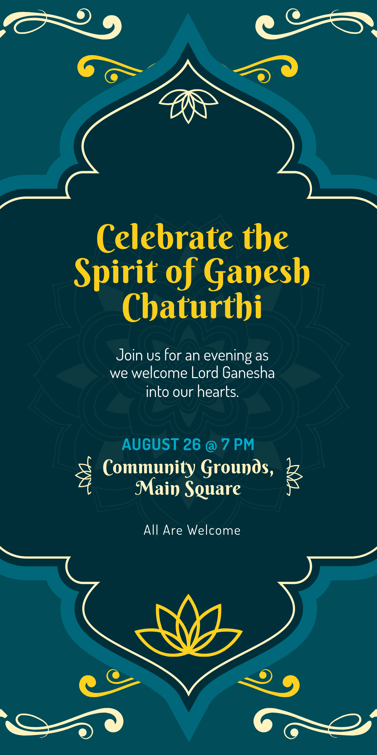 Free Ganesh Chaturthi Celebration Template to Edit Online
