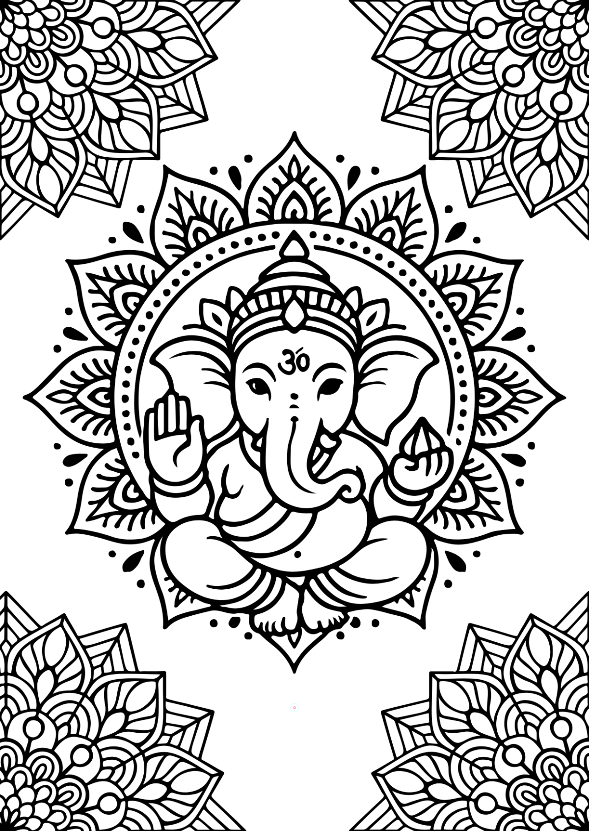 Free Ganesh Chaturthi Mandala Template to Edit Online