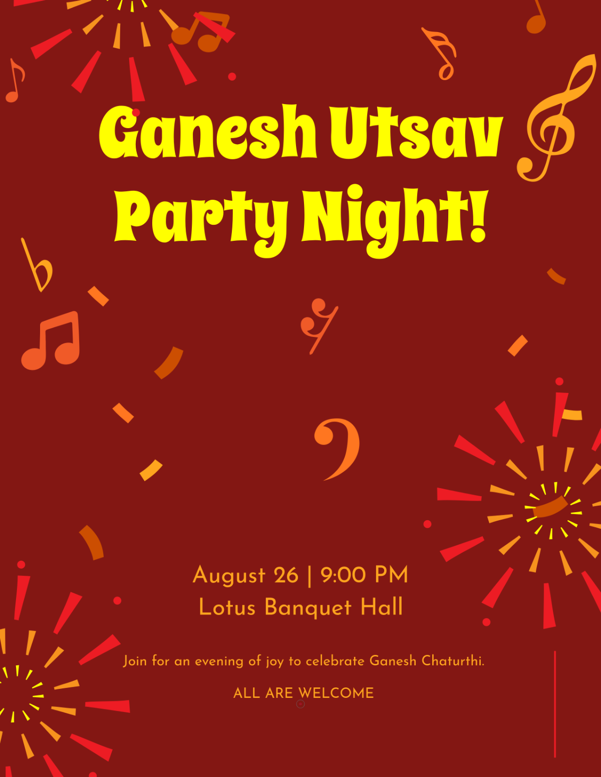 Free English Ganesh Chaturthi Template to Edit Online
