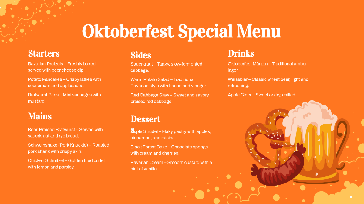 Free Orange Oktoberfest Menu Background Template to Edit Online
