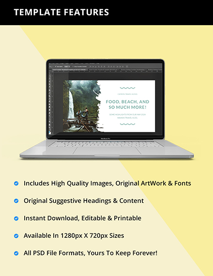 Free Travel Youtube Thumbnail Template to Edit Online