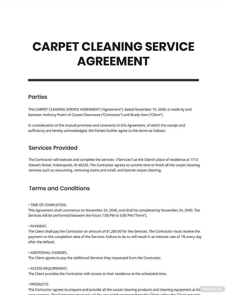 Carpet Cleaning Word Templates Design Free Download Template