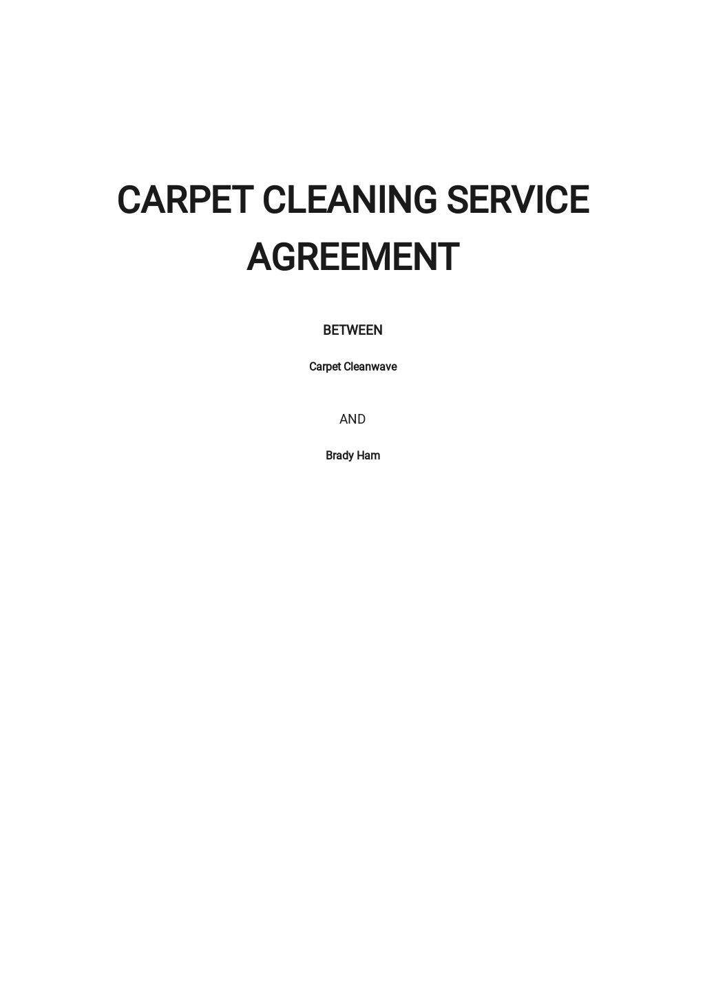 Carpet Cleaning Service Contract Templates
