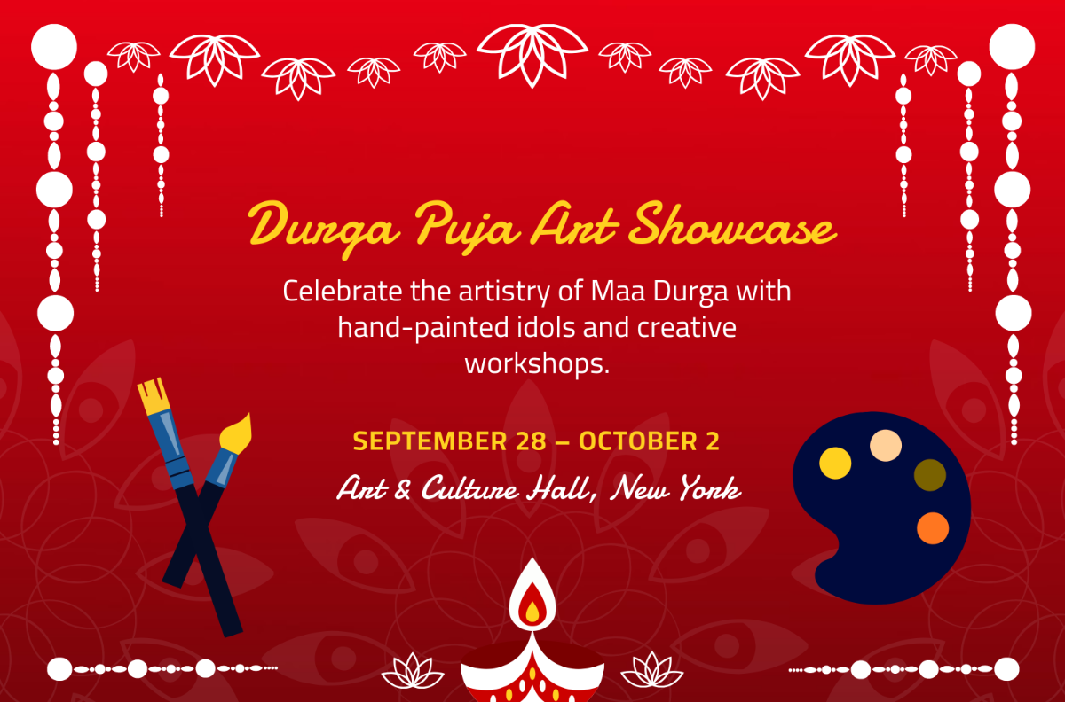 Free Artistic Durga Puja Banner Template to Edit Online