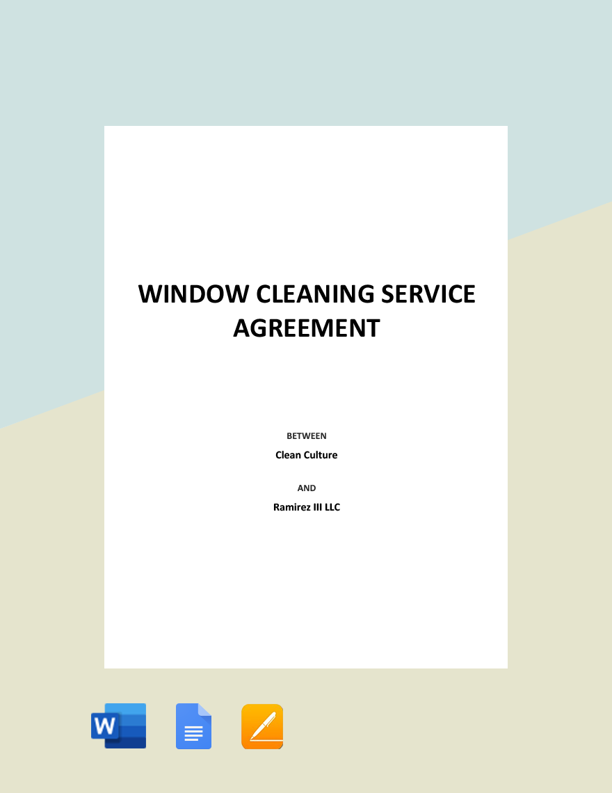 Window Cleaning Service Agreement Template