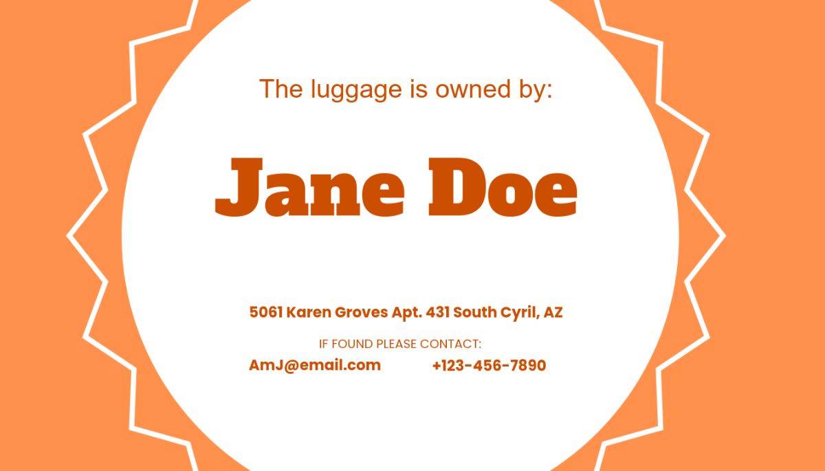 Round Luggage Tag Template