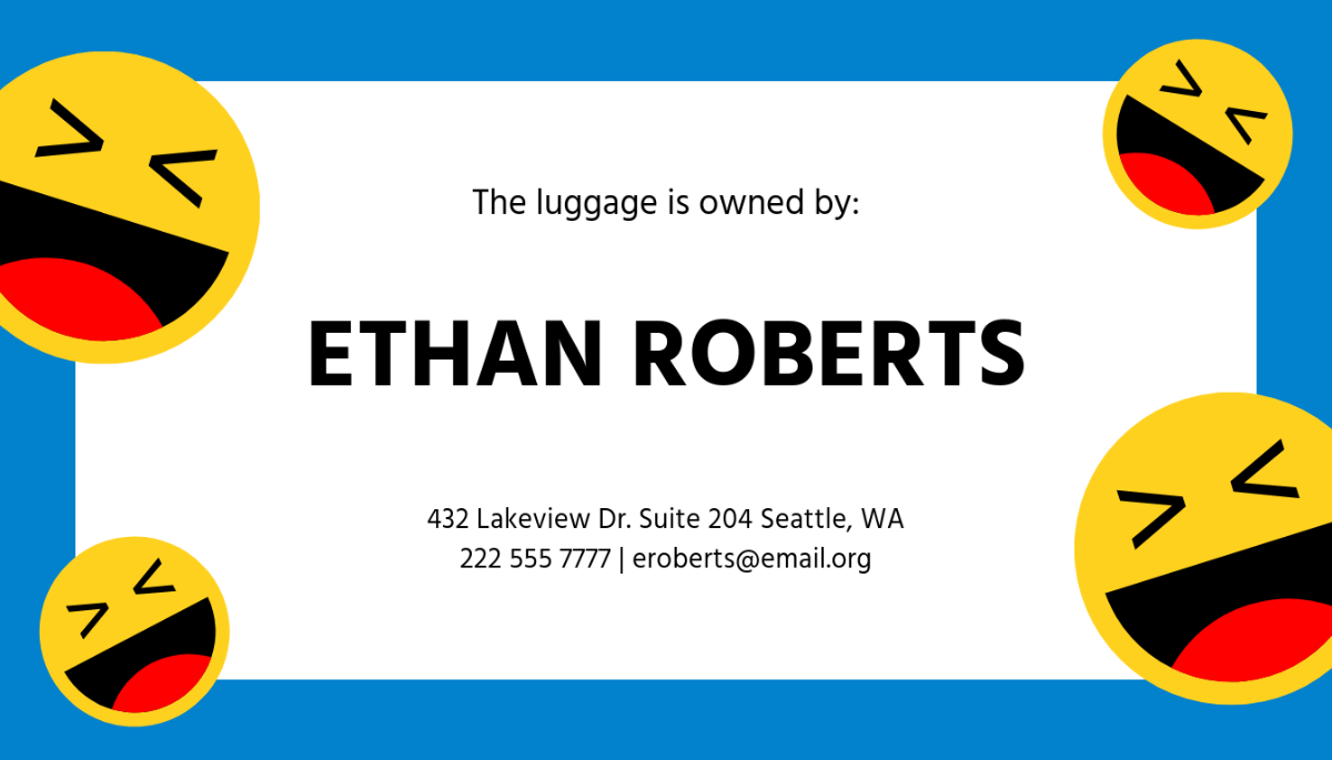 Funny Luggage Tag Template