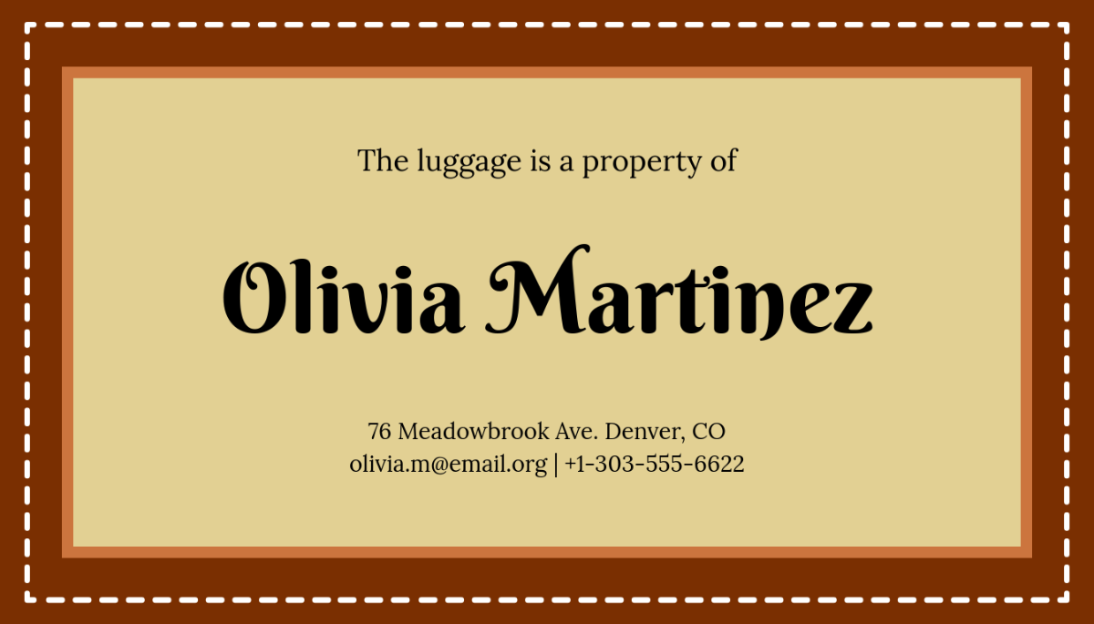Leather Luggage Tag Template