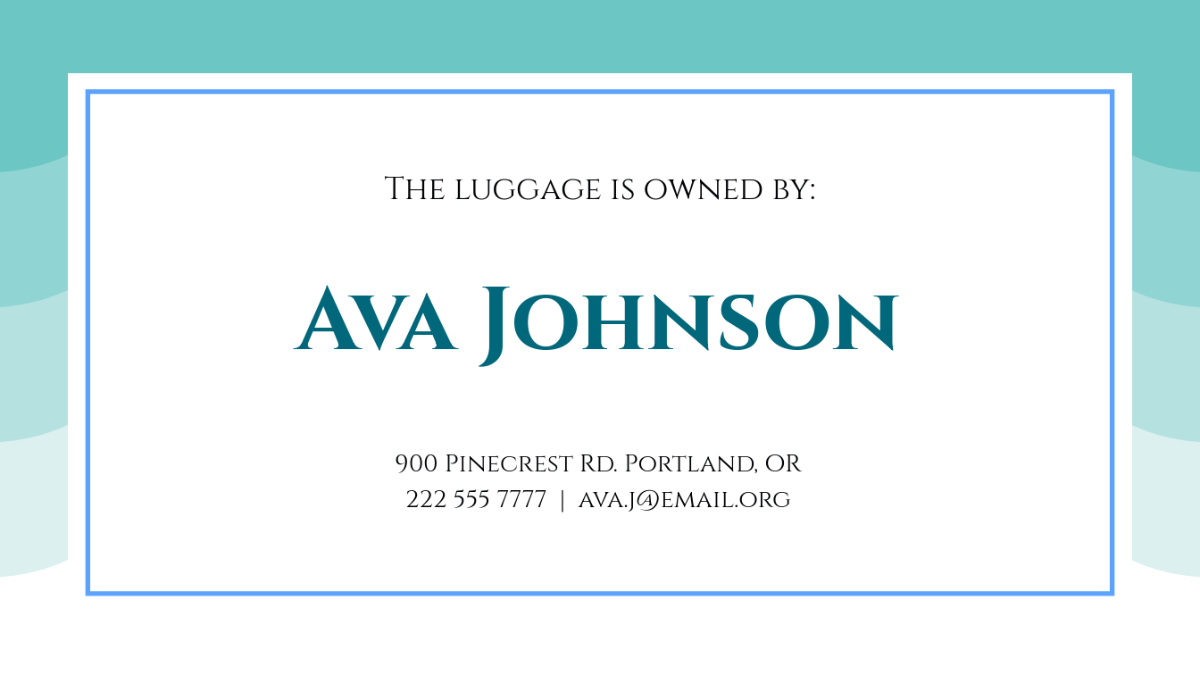 Waterproof Luggage Tag Template