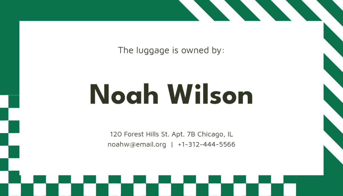 Durable Luggage Tag Template