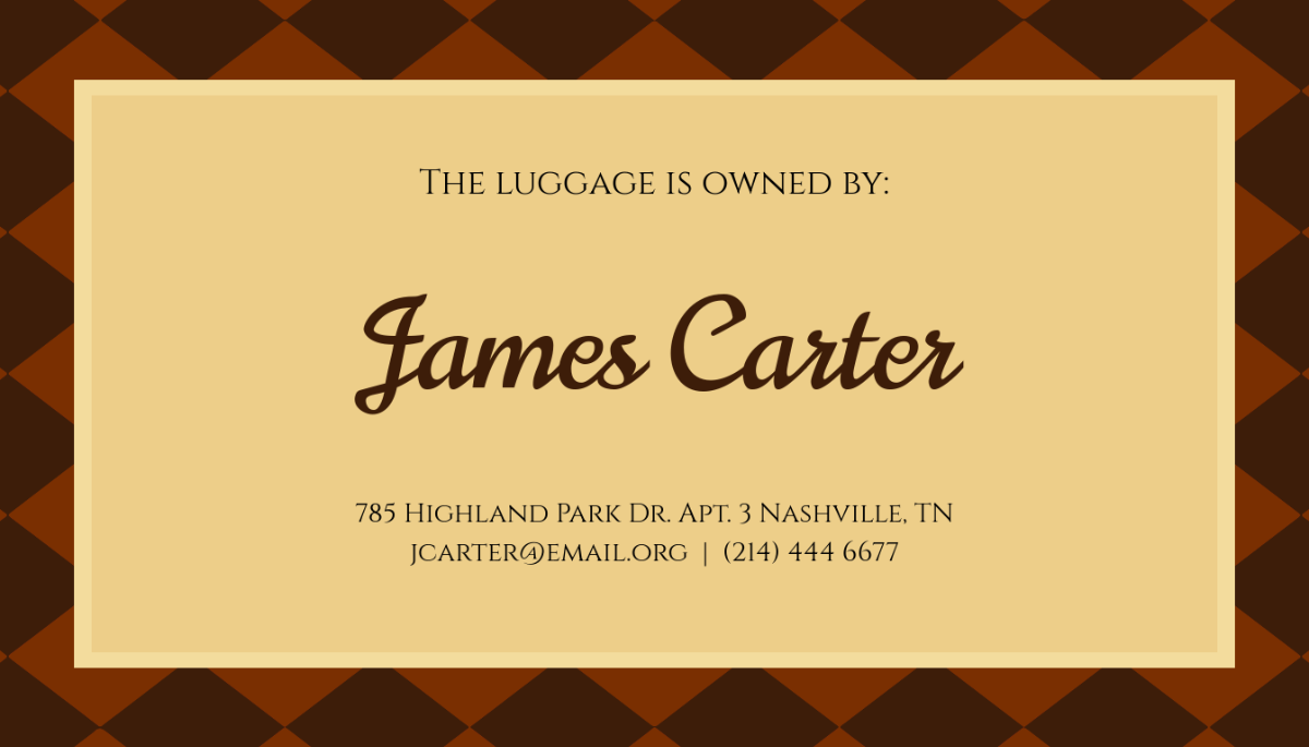 Free Privacy Luggage Tag Template to Edit Online
