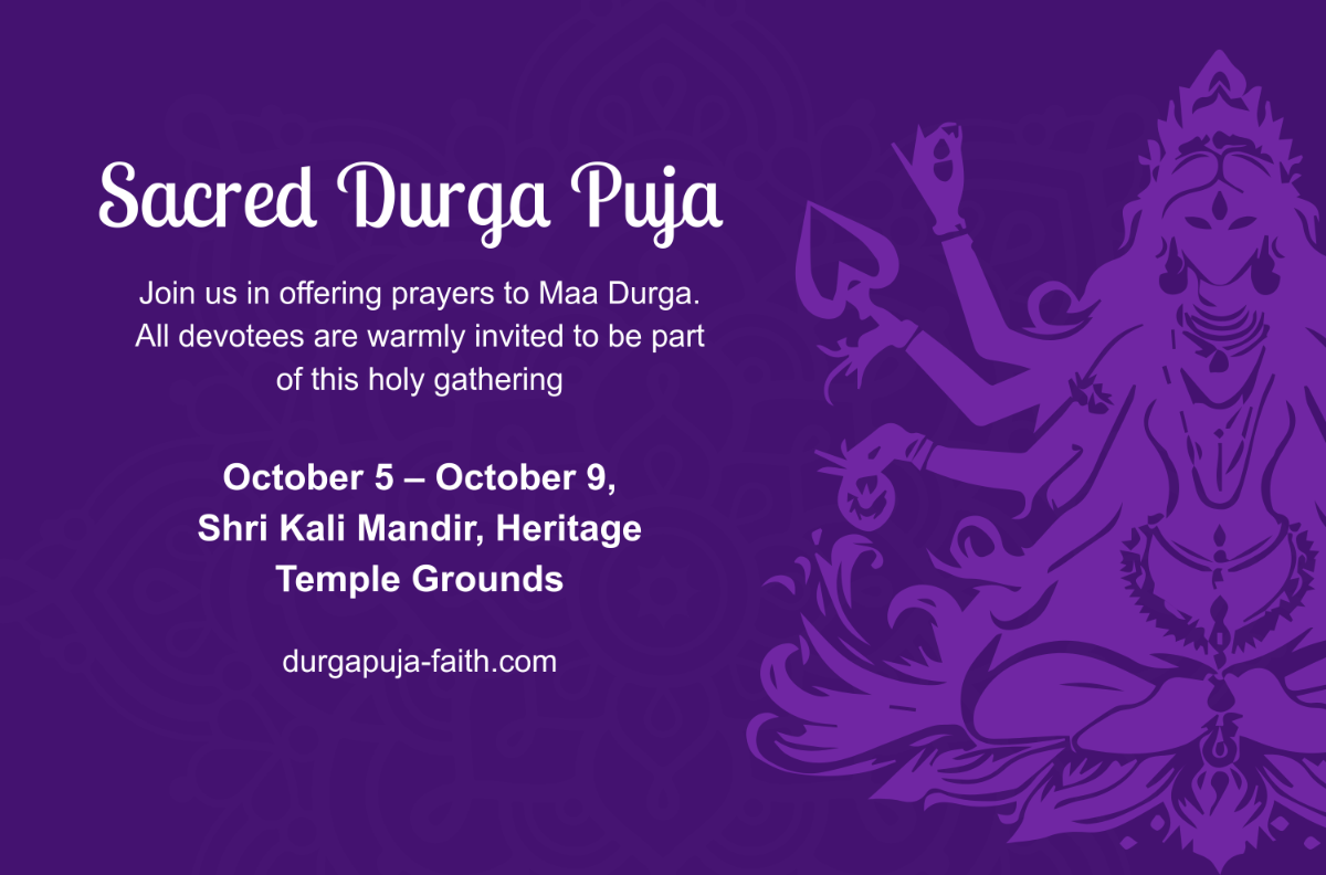 Free Religious Durga Puja Banner Template to Edit Online