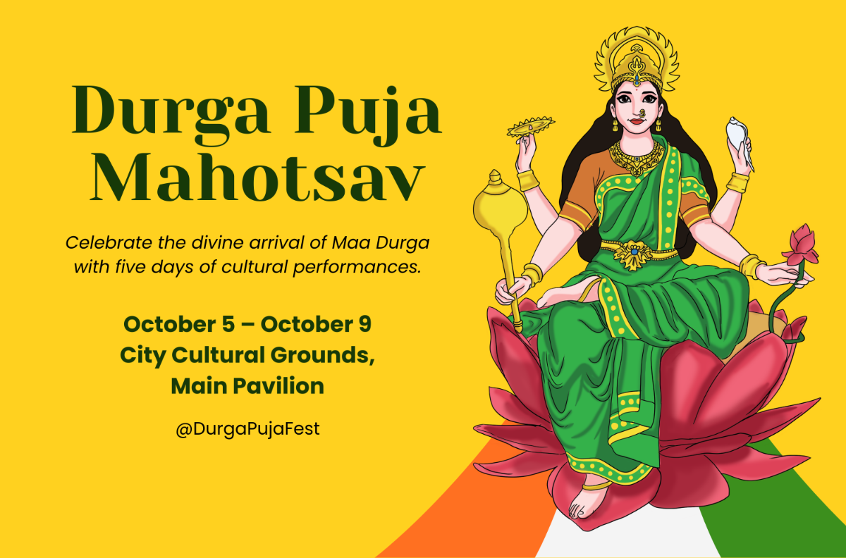 Free Indian Durga Puja Banner Template to Edit Online