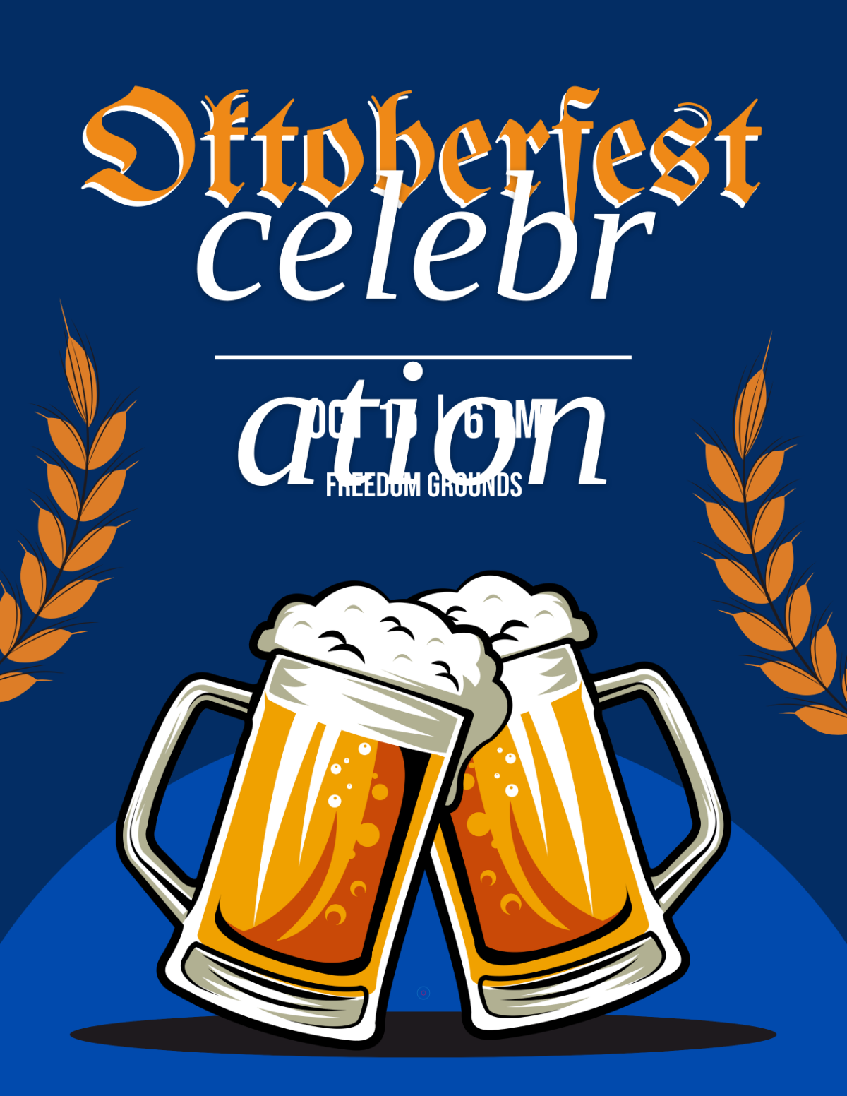 Free Blue Oktoberfest Flyer Template to Edit Online