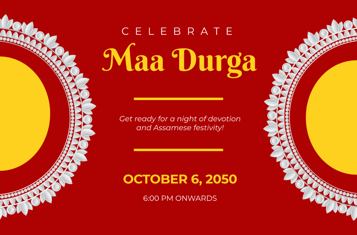 Free Assamese Durga Puja Banner Template to Edit Online