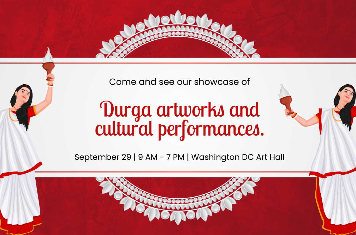 Free Durga Puja Illustration Banner Template to Edit Online