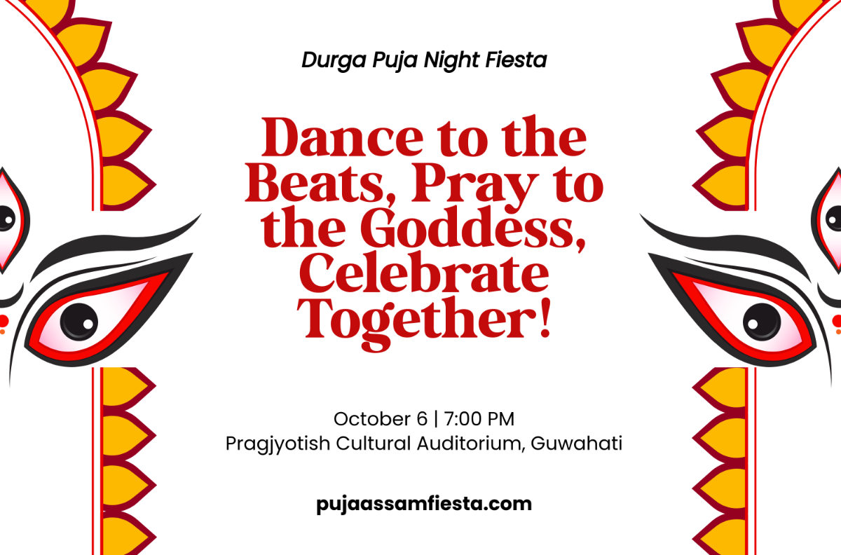 Free Durga Puja Face Banner Template to Edit Online