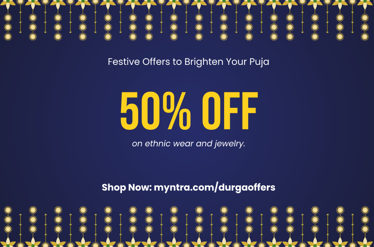 Free Blank Durga Puja Offer Banner Template to Edit Online