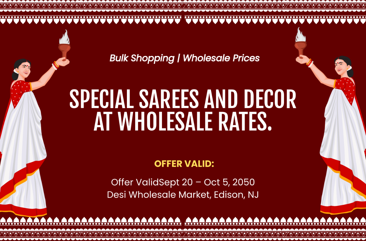 Free Durga Puja Wholesale Banner Template to Edit Online