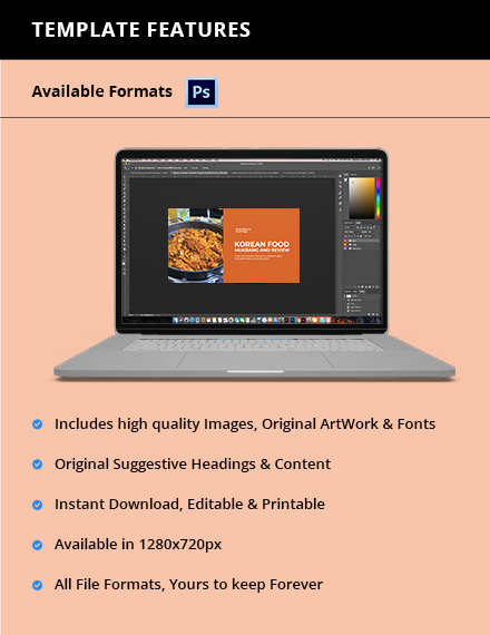 Free Food Blogger Youtube Thumbnail Template to Edit Online