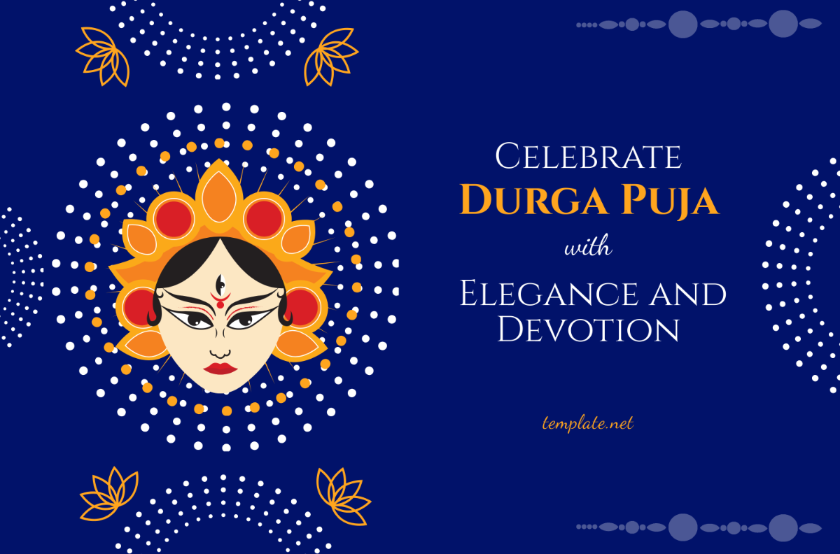 Free Professional Durga Puja Banner Template to Edit Online